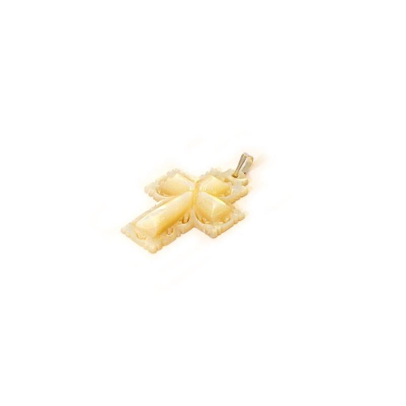 Double Layered Mother of Pearl Cross Pendant