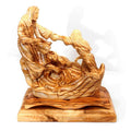 Jesus Pulling Peter Out Of The Water Hand Carved Olive Wood From Bethlehem