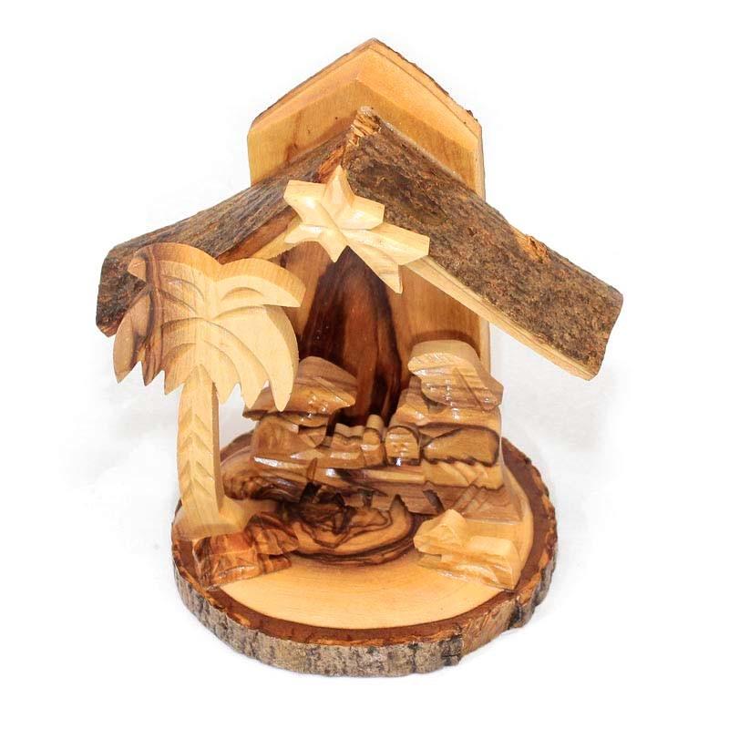 Nativity Scene Ornament With Olive Tree Bark
