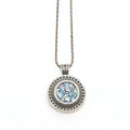 Roman Glass Round Pendant With Filigree Sterling Silver Frame Made In Israel