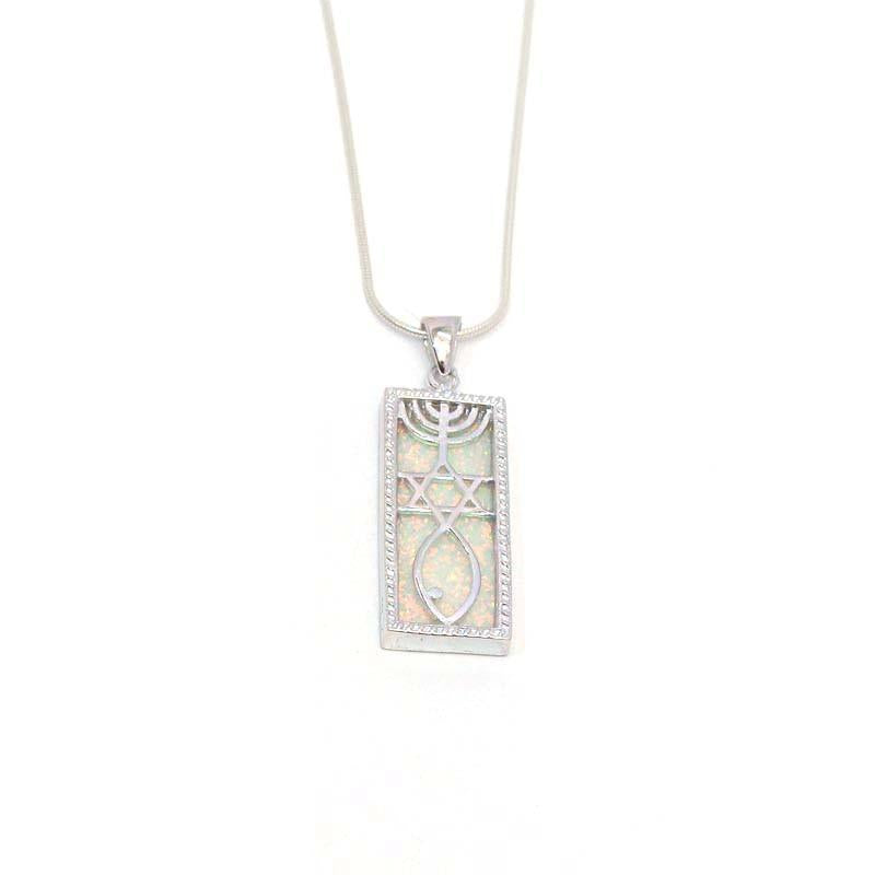 “Grafted In” In A Rectangular Silver Frame And White Opal