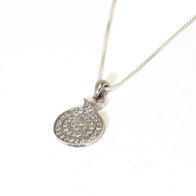 Pomegranate Cubic Zirconia Pendant And Sterling Silver