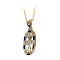 Grafted In Sterling Silver Pendant With CZ And Blue Enamel From Jerusalem