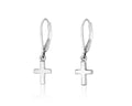 Sterling Silver Cross Drop Earrings | Elegant Christian Faith Jewelry from the Holy Land