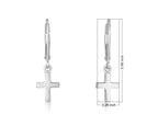 Sterling Silver Cross Drop Earrings | Elegant Christian Faith Jewelry from the Holy Land