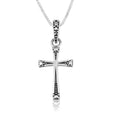 Sterling Silver Ornate Cross Pendant Necklace – Elegant Christian Faith Jewelry from the Holy Land