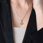 Jerusalem Cross Sterling Silver & Gold Jerusalem Cross Pendant Necklace – Two-Tone Christian Faith Jewelry from the Holy Land