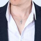 Sterling Silver Ornate Cross Pendant Necklace – Elegant Christian Faith Jewelry from the Holy Land
