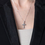 Sterling Silver Ornate Cross Pendant Necklace – Elegant Christian Faith Jewelry from the Holy Land