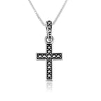 Sterling Silver Ornate Cross Pendant Necklace – Elegant Christian Faith Jewelry from the Holy Land
