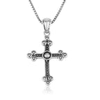 Sterling Silver Ornate Cross Pendant Necklace – Elegant Christian Faith Jewelry from the Holy Land