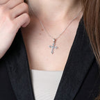 Sterling Silver Ornate Cross Pendant Necklace – Elegant Christian Faith Jewelry from the Holy Land