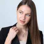 Sterling Silver Ornate Cross Pendant Necklace – Elegant Christian Faith Jewelry from the Holy Land