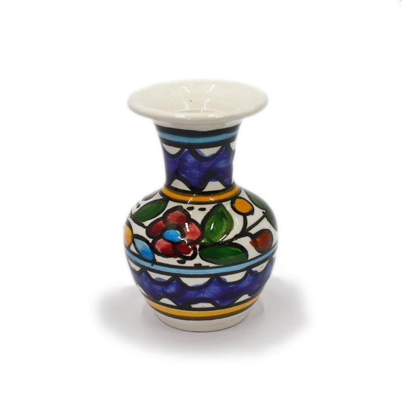 Armenian Ceramic Vase in Vibrant Colors Floral Style
