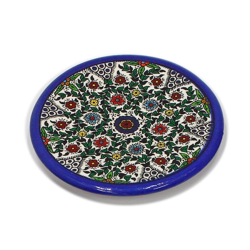 Hand Painted Floral Design Armenian Ceramic Coaster