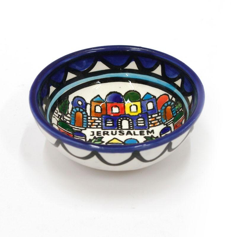 Jerusalem Scene Bowl Hand Painted Armenian Ceramic