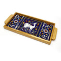 Tray Made Wood and Armenian Ceramic Garden of Paradise