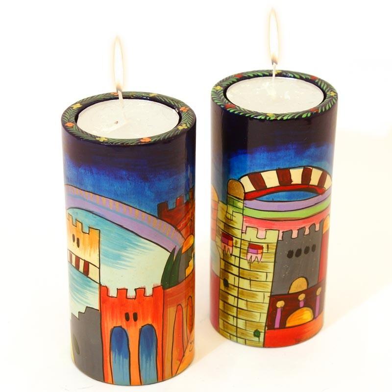 Emanuel Hand Painted Candle Holders From Jerusalem