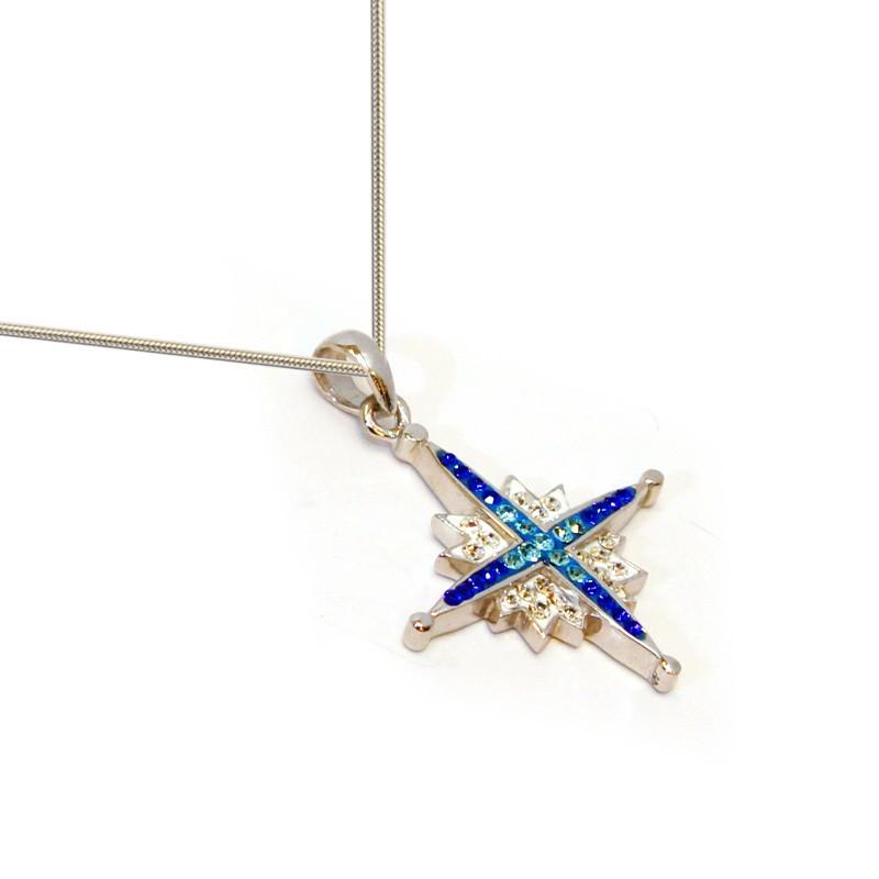 Star of Bethlehem Pendant In Sterling Silver And Swarovski Crystals