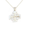 Jerusalem Cross Necklace With Textured Silver