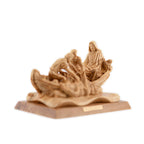 Miraculous Catch of Fish Sculpture Made from Olive Wood