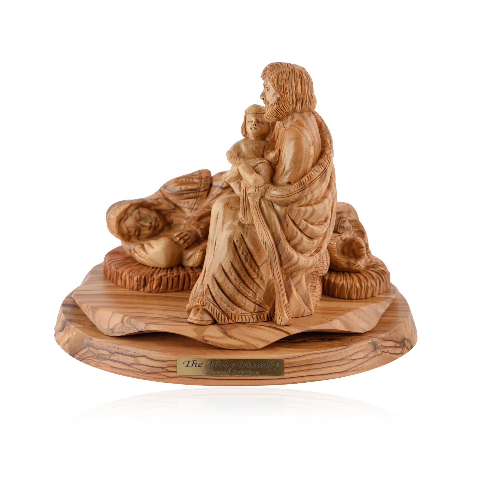 Holy Family Sculpture Made from Olive Wood