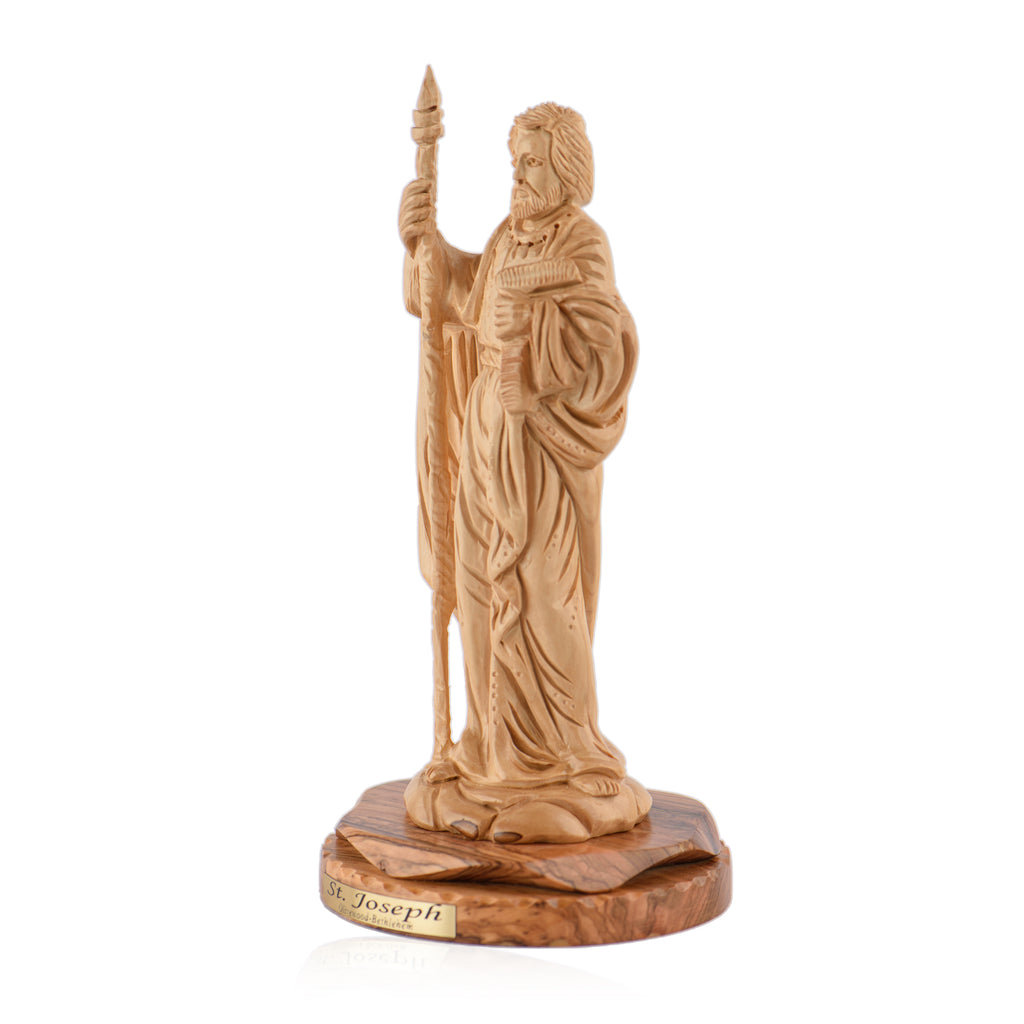 St. Joseph Sculpture Made from Olive Wood