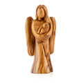 Angel Holding Jesus Baby Sculpture Made from Olive Wood