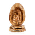 Holy Family Egg Sculpture Made from Olive Wood