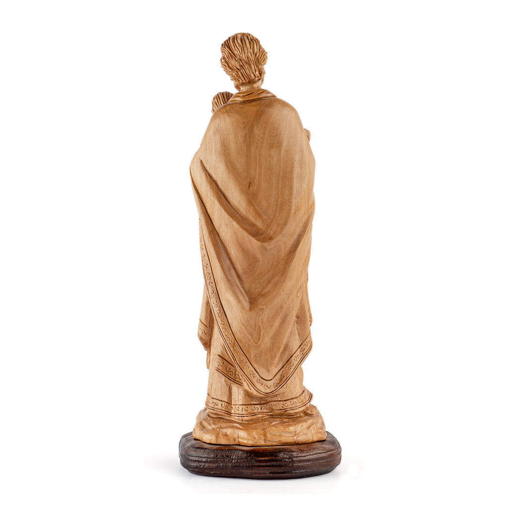 St. Joseph with Child Jesus Sculpture Made from Olive Wood