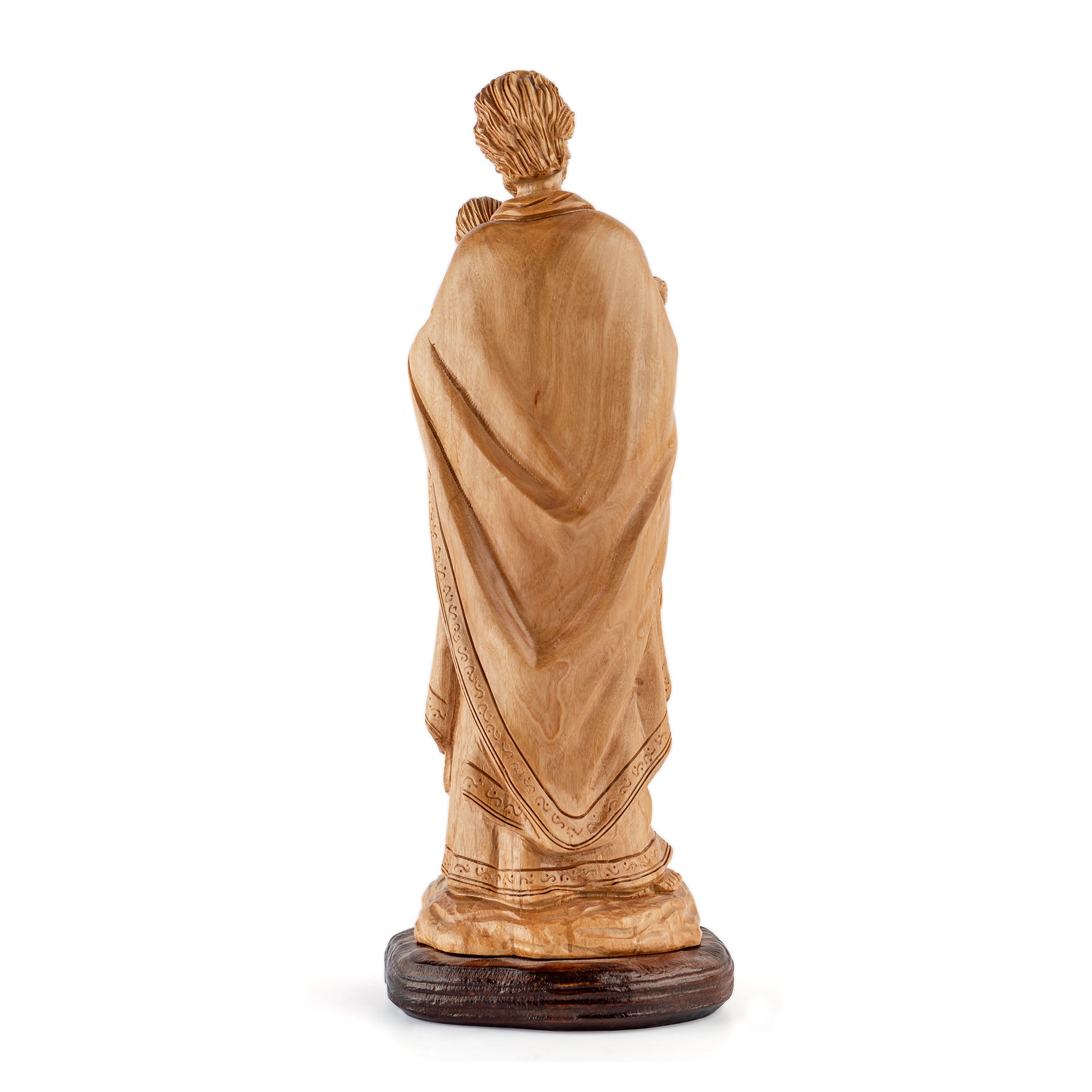 St. Joseph with Child Jesus Sculpture Made from Olive Wood