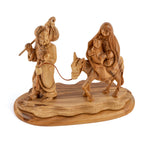 Holy Family Flight to Egypt Sculpture Made from Olive Wood