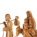 Holy Family Flight to Egypt Sculpture Made from Olive Wood
