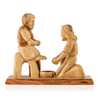 Jesus Washing the Feet Sculpture Made from Olive Wood