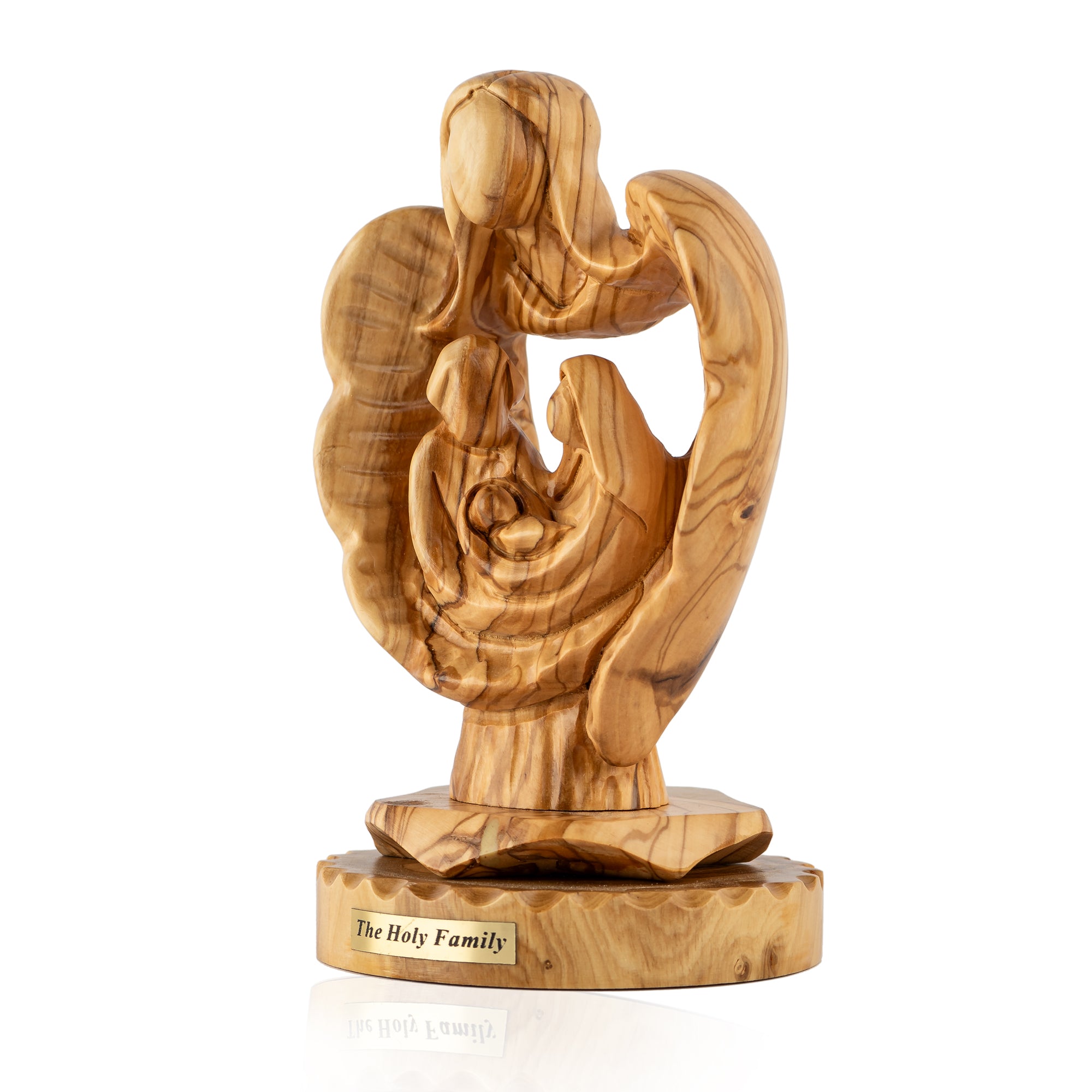 Modern Holy Family Sculpture Made from Olive Wood