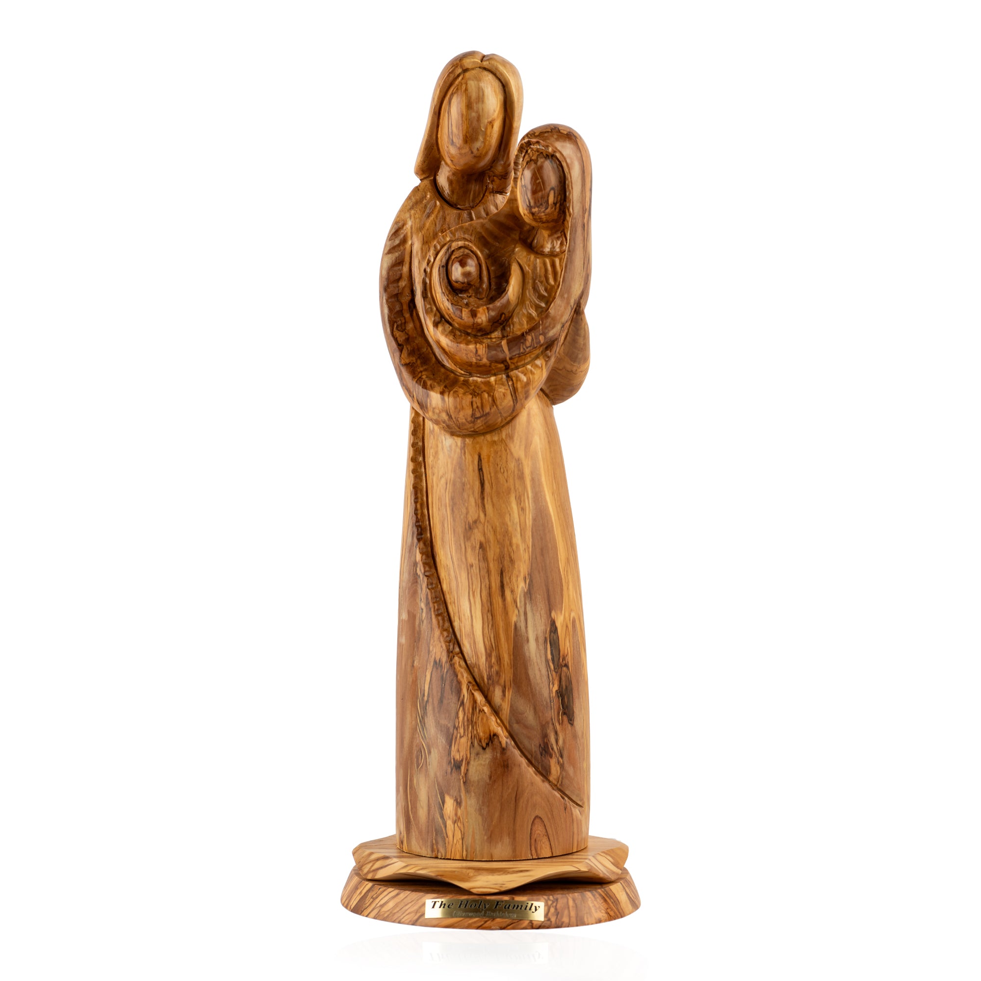 Virgin Mary with Child Sculpture Made from Olive Wood (The Holy Family)