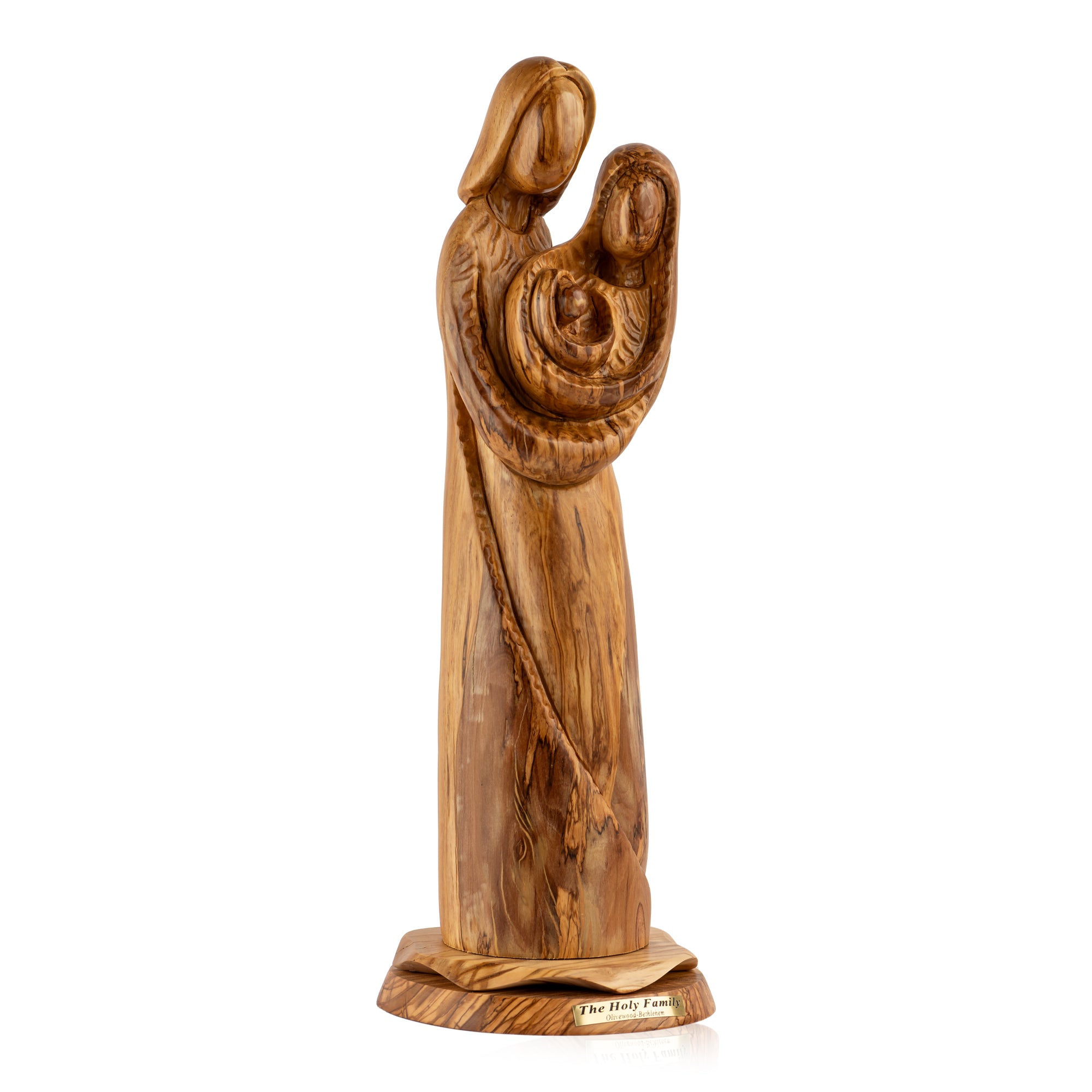 Virgin Mary with Child Sculpture Made from Olive Wood (The Holy Family)