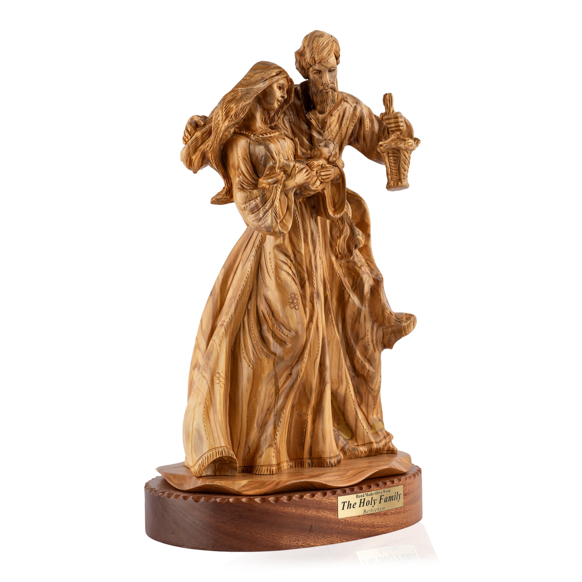 The Holy Family Sculpture Made from Olive Wood