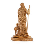 Jesus the Good Shepherd and the lamb Sculpture Made from Olive Wood
