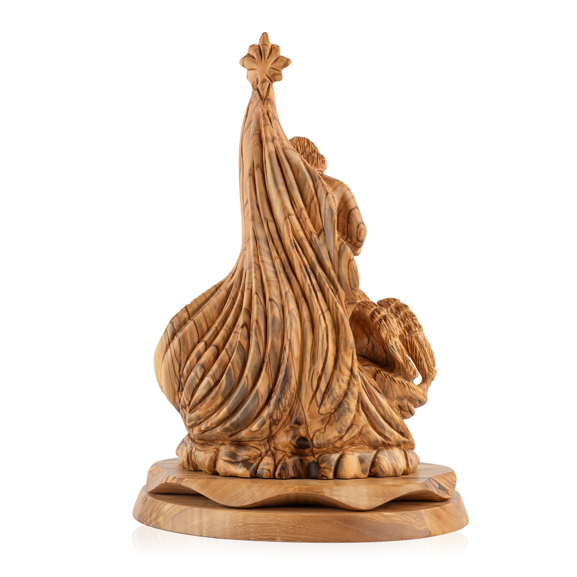 Holy Family Nativity Scene Sculpture Made from Olive Wood