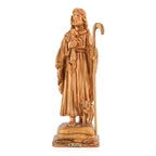 Jesus the Good Shepherd Sculpture Made from Olive Wood