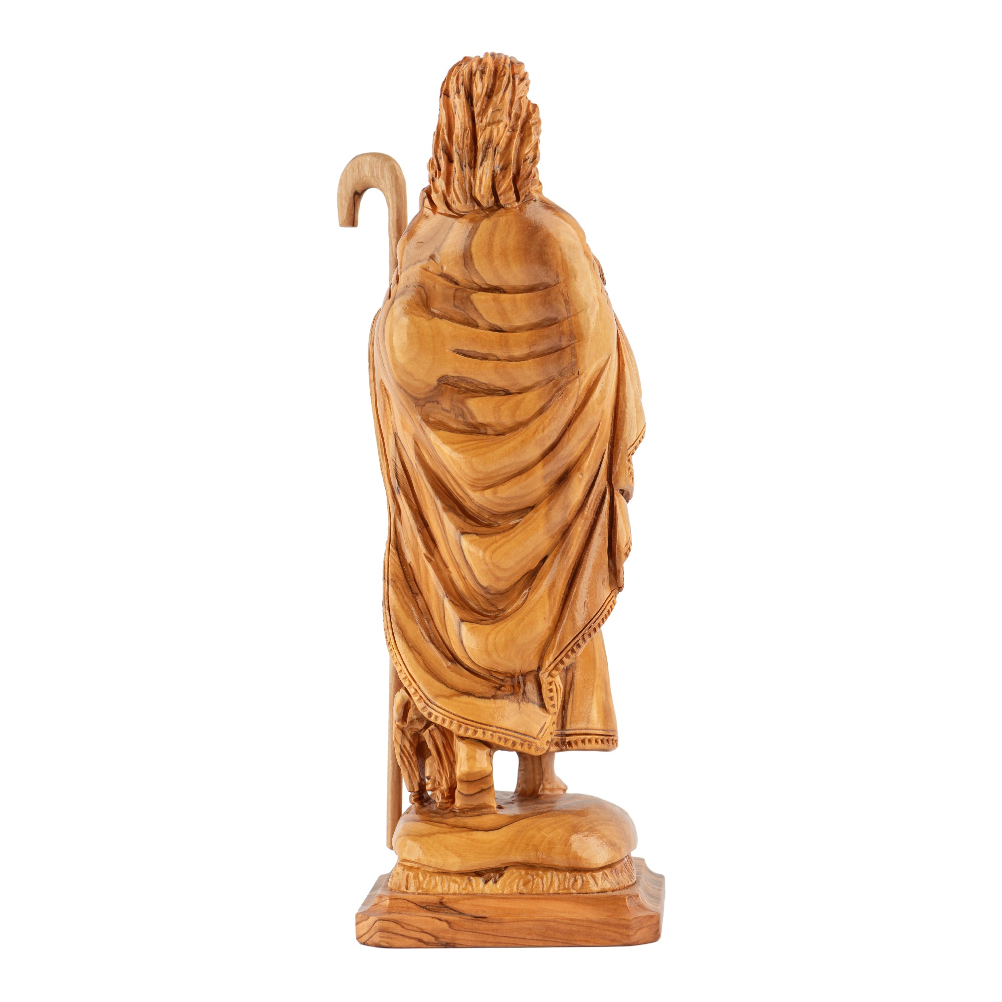 Jesus the Good Shepherd Sculpture Made from Olive Wood
