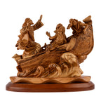 Jesus Calms the Storm Sculpture Made from Olive Wood