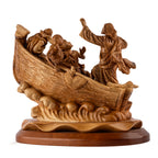Jesus Calms the Storm Sculpture Made from Olive Wood