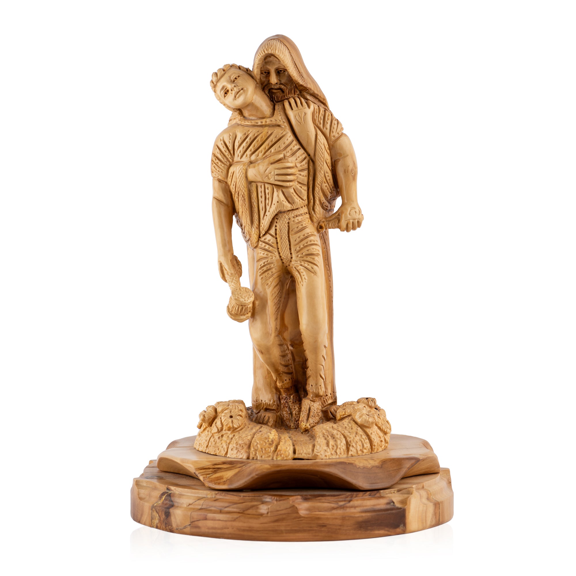 Good Samaritan Sculpture Made from Olive Wood