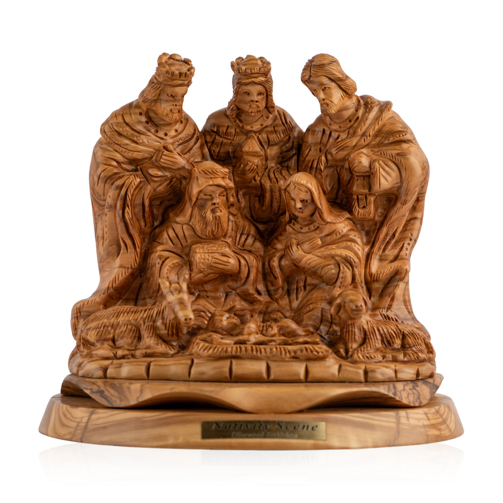 Nativity Scene Sculpture Made from Olive Wood