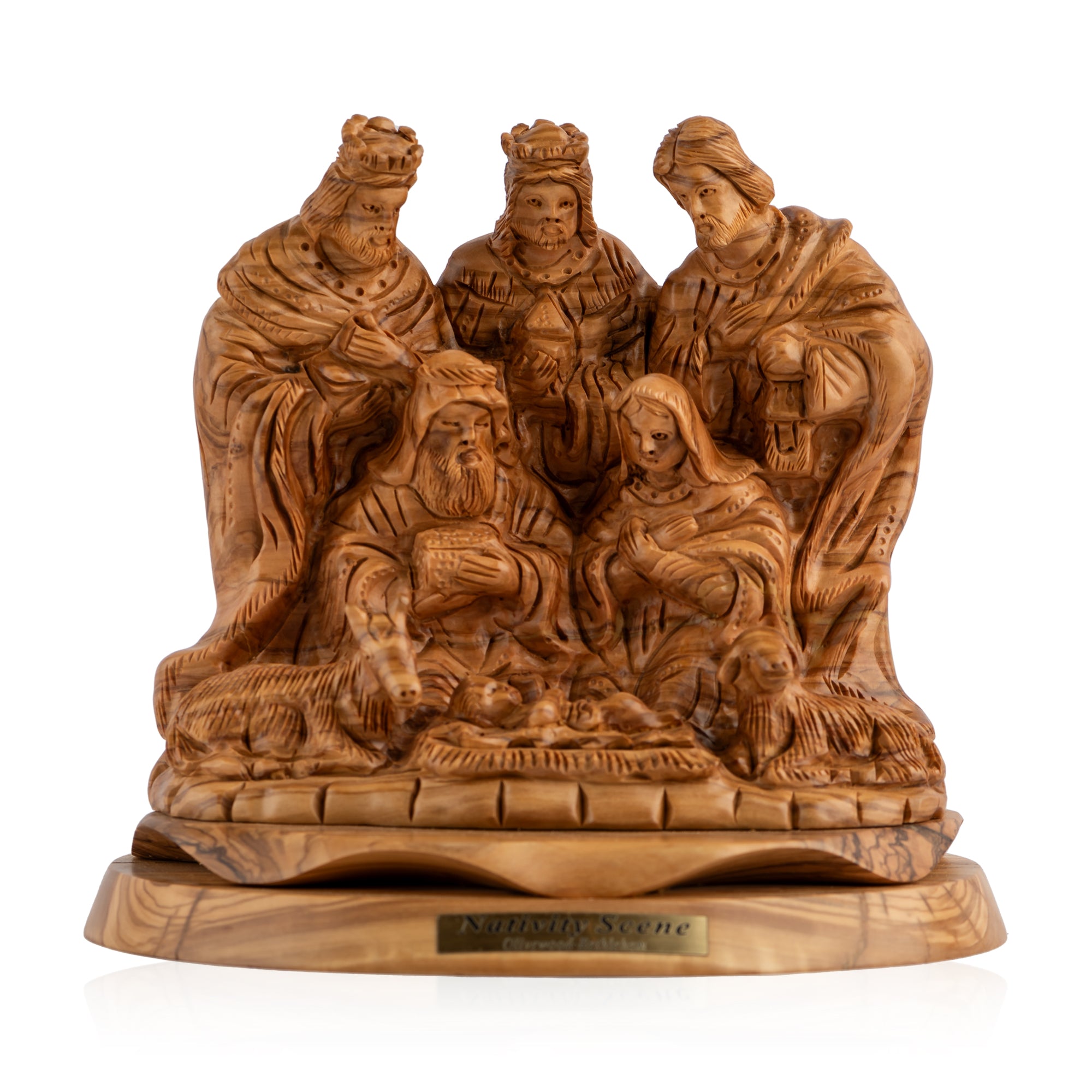 Nativity Scene Sculpture Made from Olive Wood