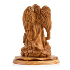 Lion with the Lamb Sculpture Made from Olive Wood