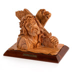 Sacrifice of Christ Sculpture Made from Olive Wood