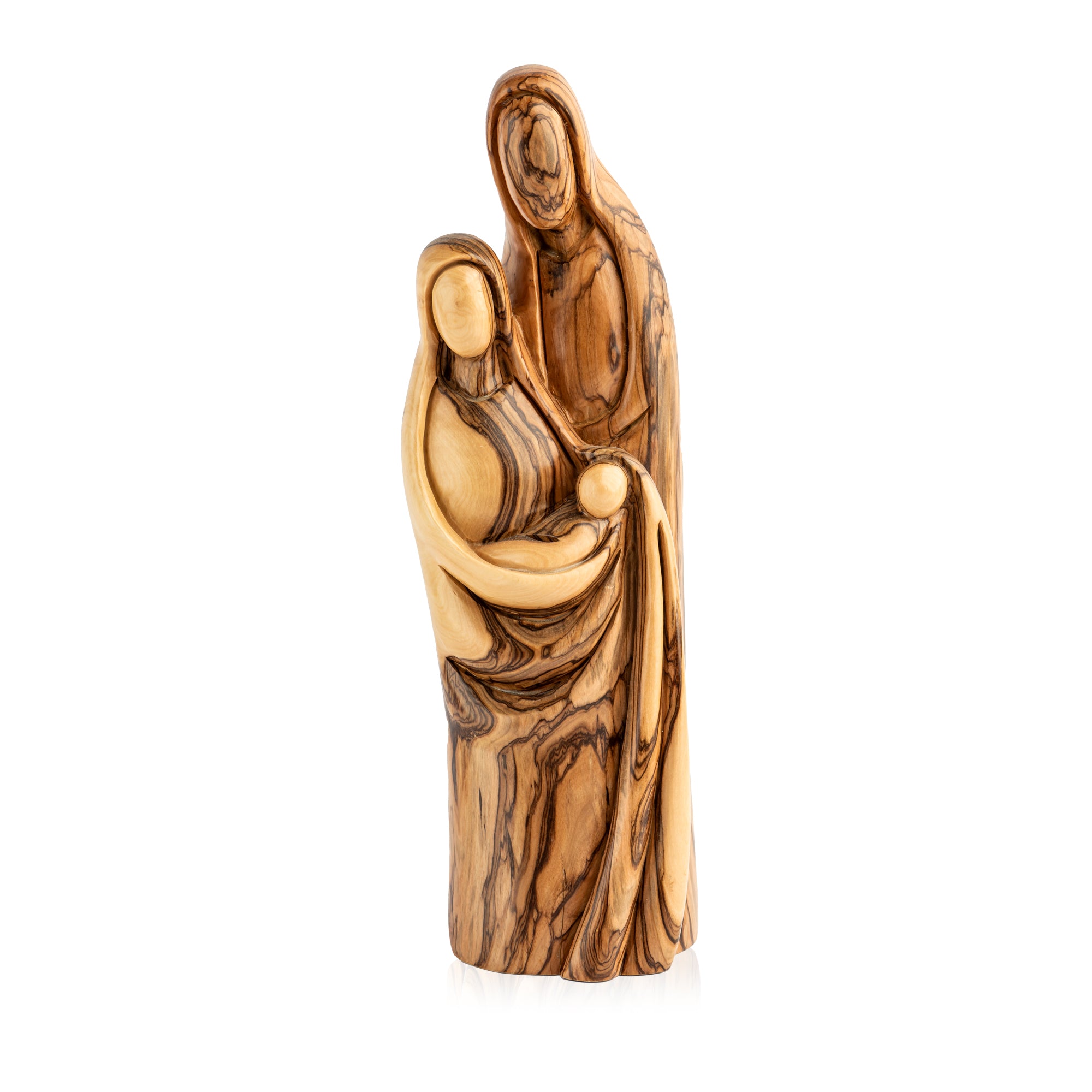 Holy Family Sculpture Made from Olive Wood